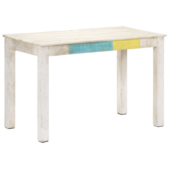 vidaXL Ruokapöytä valkoinen 120x60x76 cm täysi mangopuu