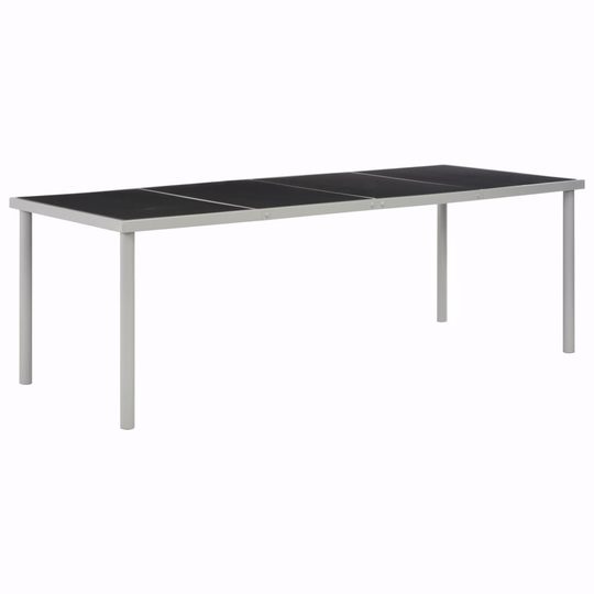 vidaXL Puutarhapöytä musta 220x90x74,5 cm teräs