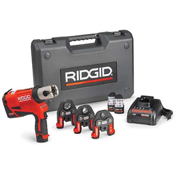 Ridgid RP 240 Puristustyökalu akku, laturi, laukku + V15-22-28