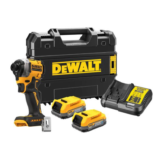 Dewalt DCF850E2T-QW Iskevä ruuvinväännin mukana 2 kpl 1,7 Ah:n akkua ja laturi