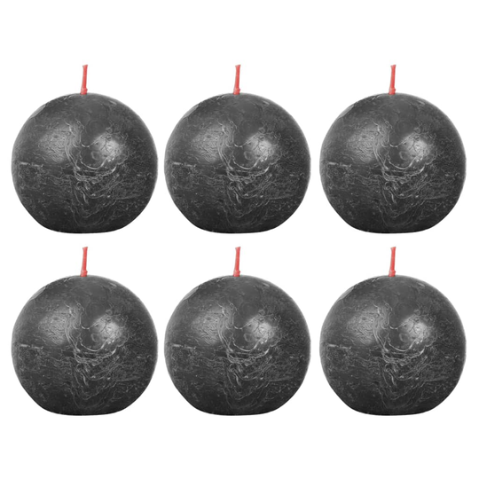 Bolsius Pallokynttilät Shine 6 kpl rustiikkinen 76x190 mm myrskynharm.