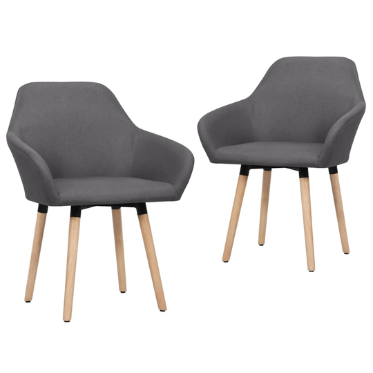 vidaXL 331492 Dining Chairs 2 pcs Dark Grey Fabric (UK/IE/FI/NO/DE/FR/NL only)