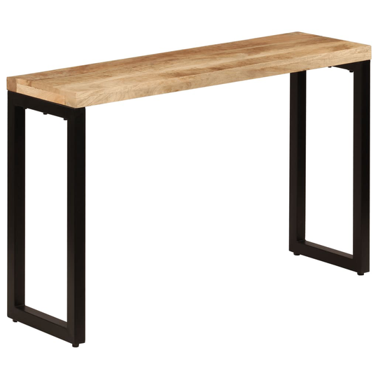 vidaXL Sivupöytä 120x35x76 cm täysi mangopuu ja teräs
