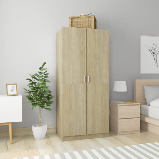 vidaXL Vaatekaappi Sonoma-tammi 80x52x180 cm lastulevy