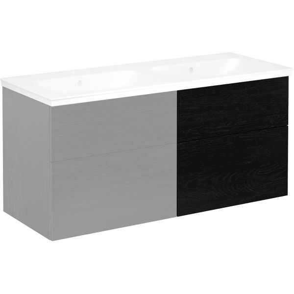 Gustavsberg Artic Pesuallas 605x465 mm, musta tammi Oikea