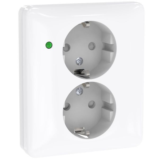 Schneider Electric Exxact Seinäpistorasia vihreä, LED