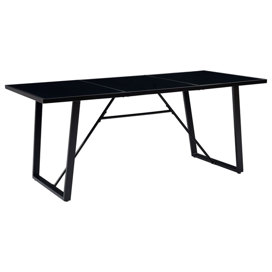 vidaXL Ruokapöytä musta 200x100x75 cm karkaistu lasi