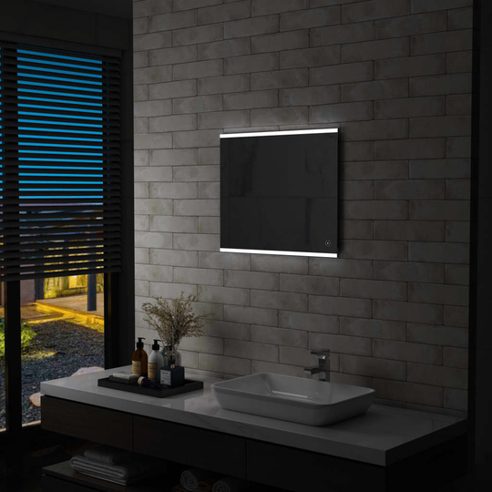 vidaXL Kylpyhuoneen LED-seinäpeili kosketussensorilla 60x50 cm