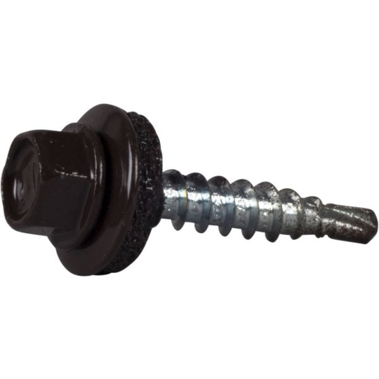 ESSVE 64935 Kateruuvi 4,8 x 28 mm, porakärki, 250 kpl Tummanruskea (RAL 8017)