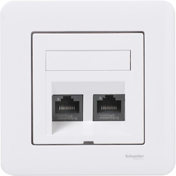 Schneider Electric Exxact 2xC6 UTP WDE002425 Modulaarinen pistorasia 2 liitäntää Käännetty