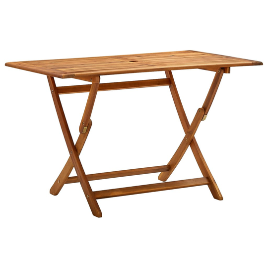 vidaXL Kokoontaitettava puutarhapöytä 120x70x75 cm täysi akaasiapuu