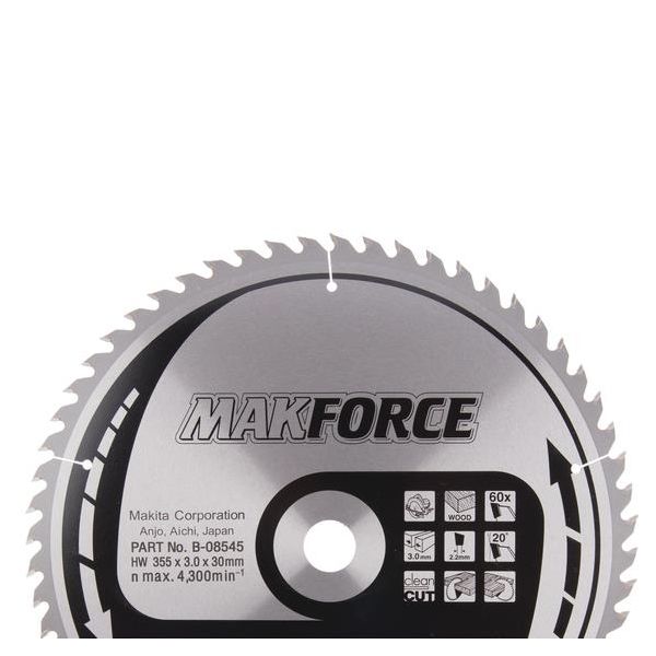 Makita B-08545 Sahanterä 60T, 355x30mm