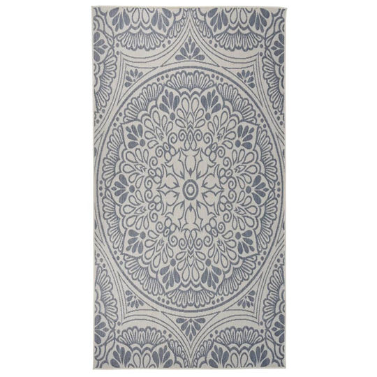 vidaXL Ulkomatto Flatweave 80x150 cm sininen kuvio