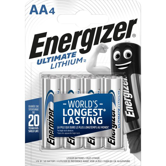 Energizer Ultimate Lithium Litiumparisto AA, 1,5 V, 4 kpl AA