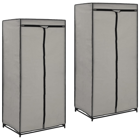 vidaXL Vaatekaapit 2 kpl harmaa 75x50x160 cm