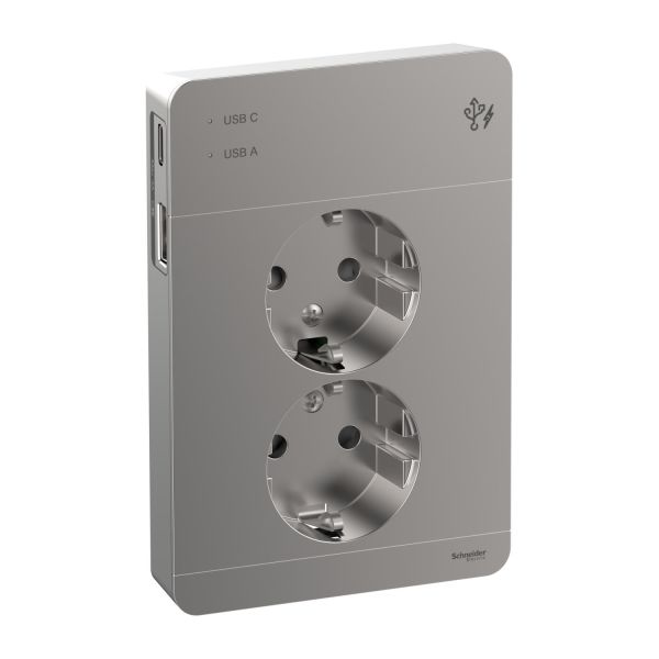 Schneider Electric Exxact Pistorasia USB liitin Metalli