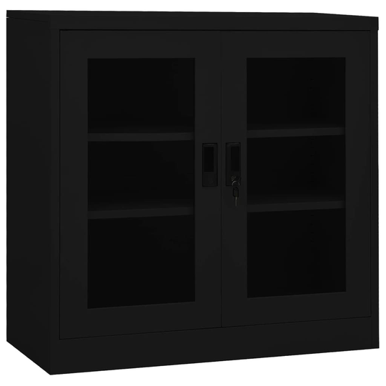vidaXL Toimistokaappi musta 90x40x90 cm teräs