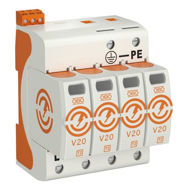 Obo Bettermann 5095284 Ylijännitesuoja tyyppi 2, 230 V, IP20 V20-4+FS-280