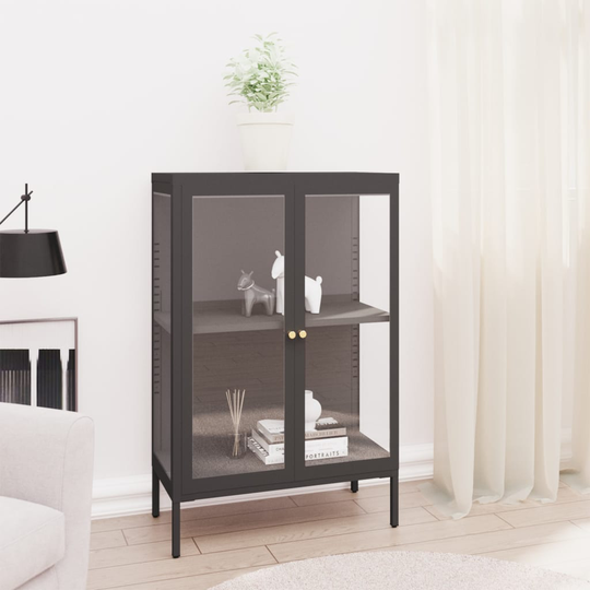 vidaXL Senkki antrasiitti 75x35x105 cm teräs ja lasi