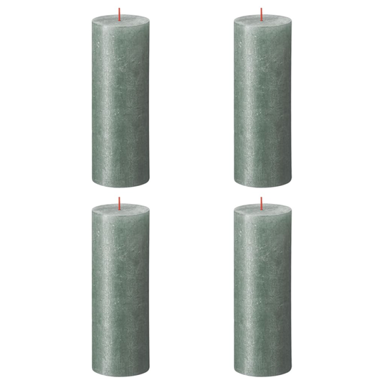 Bolsius Pilarikynttilät Shimmer 4 kpl rustiikkinen 190x68 mm sininen