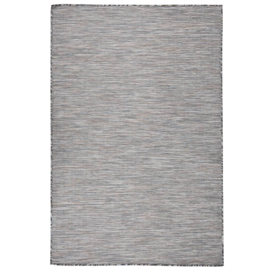 vidaXL Ulkomatto Flatweave 120x170 cm ruskea ja musta