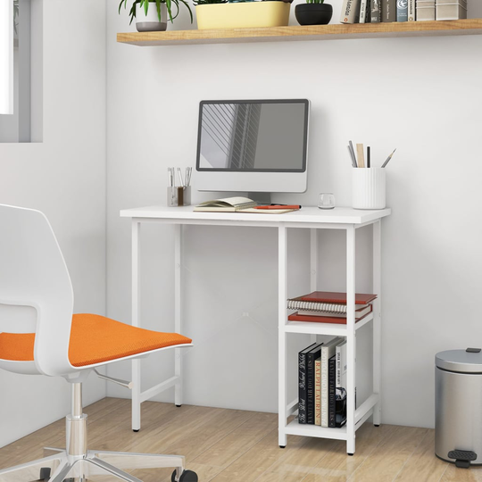 vidaXL Tietokonepöytä valkoinen 80x40x72 cm MDF/metalli