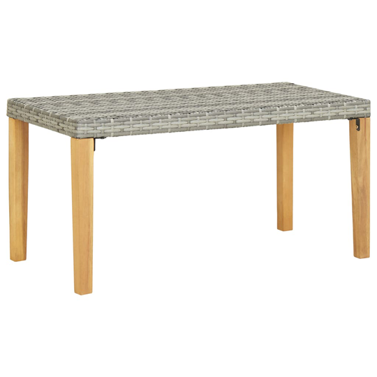 vidaXL Puutarhapenkki 120 cm harmaa polyrottinki ja täysi akaasiapuu