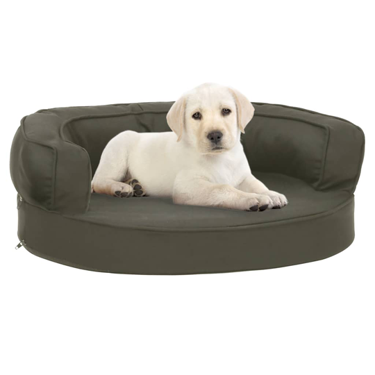 vidaXL Ergonominen koiransängyn patja 60x42 cm pellavatyyli tummanharm