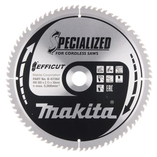 Makita B-67262 Sahanterä 305 mm, 80 hammasta