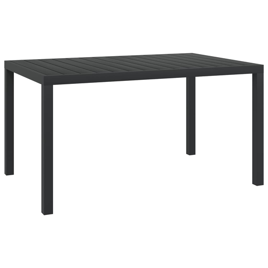 vidaXL Puutarhapöytä musta 150x90x74 cm alumiini ja WPC