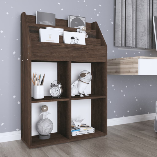 vidaXL Lasten lehtiteline savutammi 71x30x114 cm lastulevy