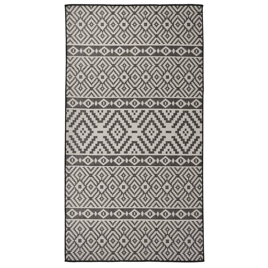 vidaXL Ulkomatto Flatweave 80x150 cm mustat raidat