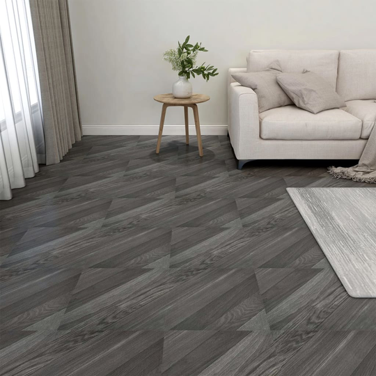 vidaXL Itsekiinnittyvä lattialankku 20 kpl PVC 1,86 m² harmaat raidat