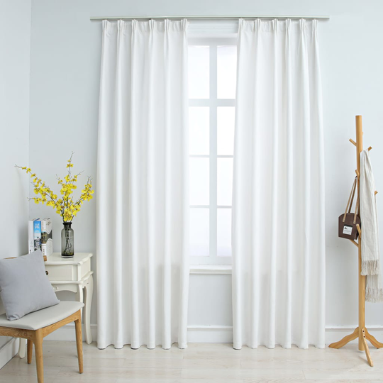 vidaXL Pimennysverhot koukuilla 2 kpl luonnonvalkoinen 140x225 cm