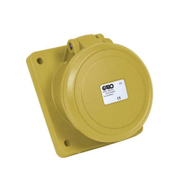 Garo UIS 463-4 S Paneelin ulostulo IP44, 5-napainen, 63A, viisto Keltainen, 4 h