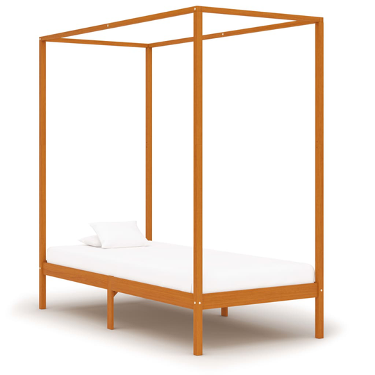 vidaXL Pylvässänky hunajanruskea täysi mänty 90x200 cm