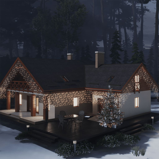 vidaXL LED-valonauhaverho jääpuikot 10 m 400 LEDiä lämmin valkoinen