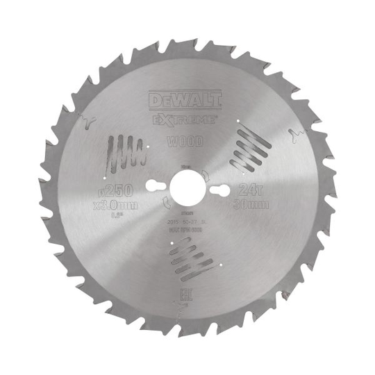 Dewalt DT4301-QZ Pyörösahanterä 250 x 30 mm, 24T