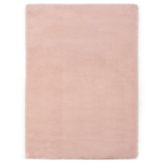 vidaXL Matto 80x150 cm jäniksen tekonahka vanha pinkki