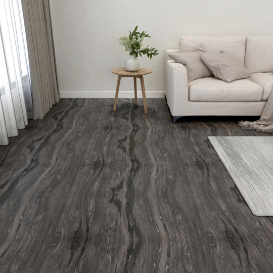 vidaXL Itsekiinnittyvät lattialankut 20 kpl PVC 1,86 m² tummanharmaa