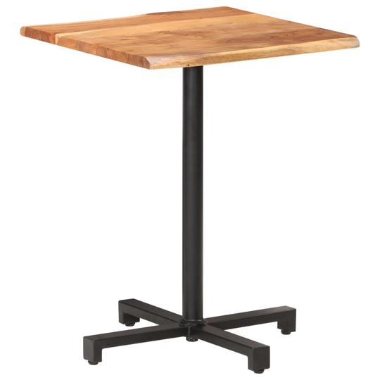 vidaXL Bistropöytä elävät reunat 60x60x75 cm täysi akaasiapuu