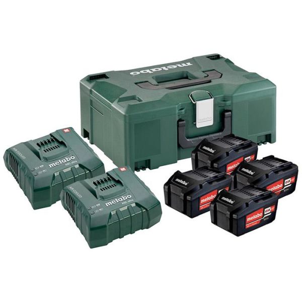 Metabo Bas-set Latauspaketti 4 kpl akkuja, 2 kpl latureita ja laukku