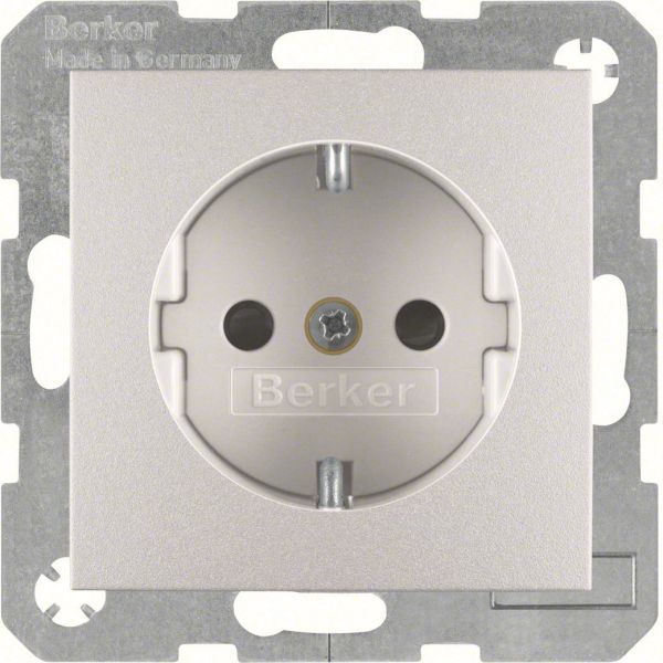 Hager 47231404 Seinäpistorasia 1-osainen, 16 A Hopea, pistokepuristin
