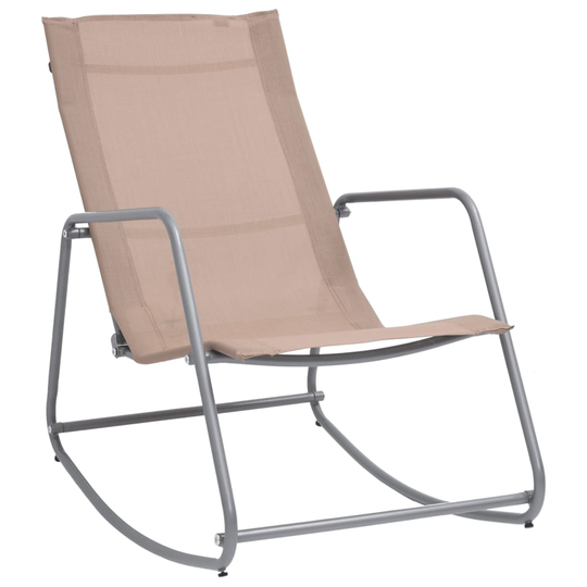 vidaXL Puutarhan keinutuoli harmaanruskea 95x54x85 cm textilene