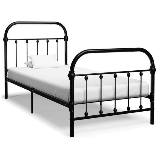 vidaXL Sängynrunko musta metalli 90x200 cm
