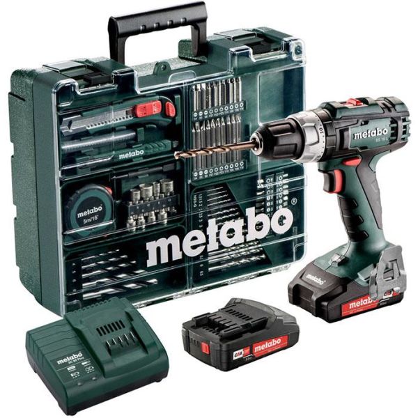 Metabo BS 18 L SET Porakone-ruuvinväännin sis. 2,0 Ah:n akut, laturi & tarvikkeita