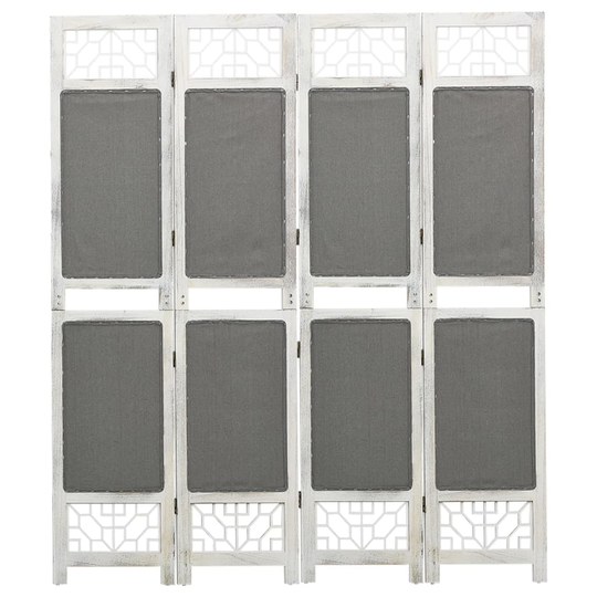vidaXL 338555 4-Panel Room Divider Grey 140x165 cm Fabric