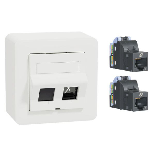 Schneider Electric Exxact Modulaarinen pistorasia kulmamalli, pikakiinnitys