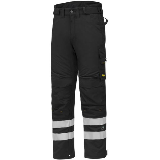 Snickers 6619 AllroundWork Talvihousut musta/musta, lyhyt malli, vuorattu XS