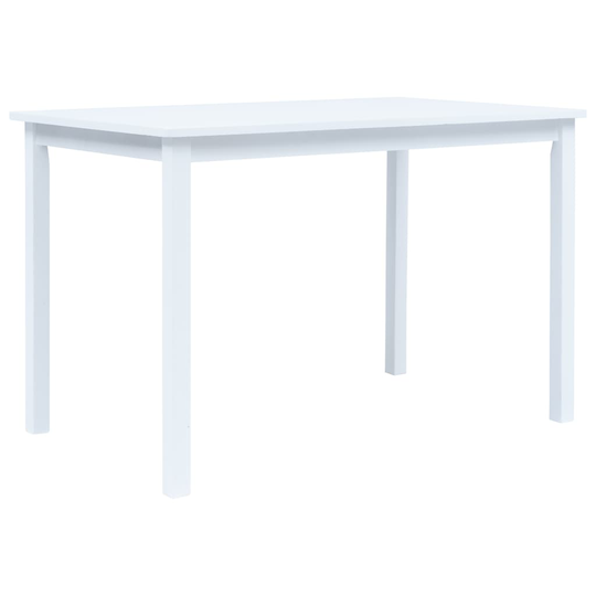vidaXL Ruokapöytä valkoinen 114x71x75 cm kumipuu